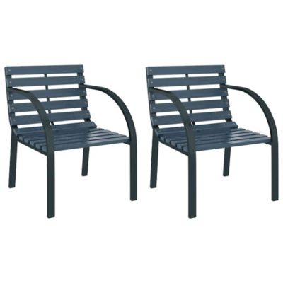 Chaises de jardin lot de 2 Gris Bois vidaXL