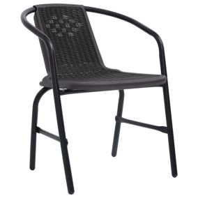 Chaises de jardin lot de 2 Plastique Rotin et acier 110 kg