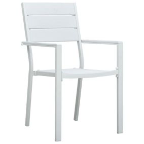 Chaises de jardin lot de 4 Blanc PEHD Aspect de bois