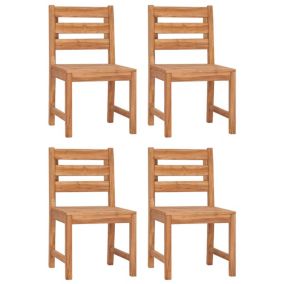 Chaises de jardin lot de 4 Bois de teck solide