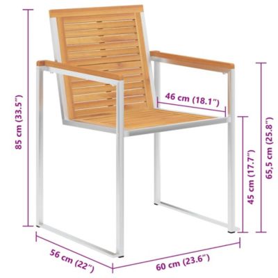 Chaises de jardin lot de 6 avec coussins Bois de teck massif vidaXL