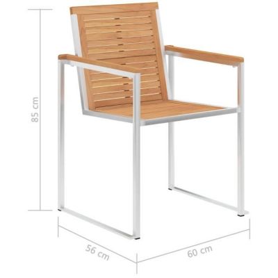 Chaises de jardin lot de 6 avec coussins Bois de teck massif vidaXL