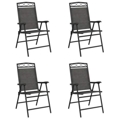 Chaises de jardin pliables lot de 4 en acier et textilène vidaXL