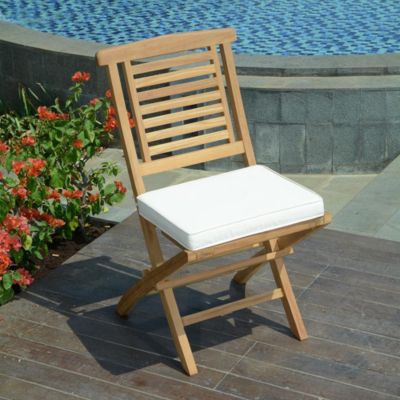 Chaises de jardin pliantes en teck massif Barbade (lot de 2)