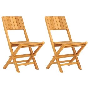 Chaises de jardin pliantes lot de 2 47x61x90cm bois massif teck