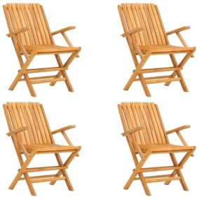 Chaises de jardin pliantes lot de 4 61x67x90cm bois massif teck