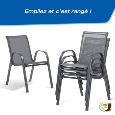 Chaises de jardin textilène - x 4