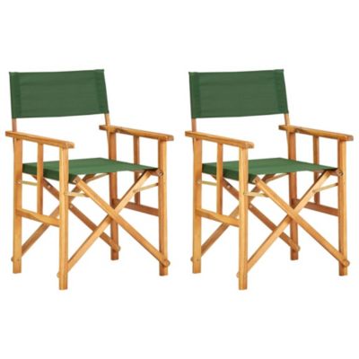 Chaises de metteur en scène lot de 2 bois massif d'acacia vert vidaXL