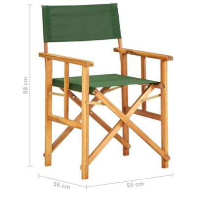 Chaises de metteur en scène lot de 2 bois massif d'acacia vert vidaXL