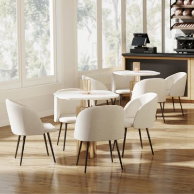 Chaises de visiteur design - lot de 2 chaises - piètement incliné effilé acier noir - revêtement effet laine bouclée beige