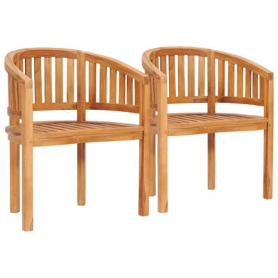 Chaises en forme de banane lot de 2 Bois de teck solide vidaXL