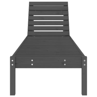 Chaises longues lot de 2 gris 199,5x60x74 cm bois massif de pin vidaXL