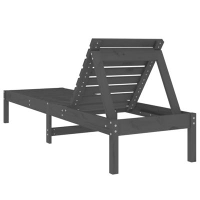 Chaises longues lot de 2 gris 199,5x60x74 cm bois massif de pin vidaXL