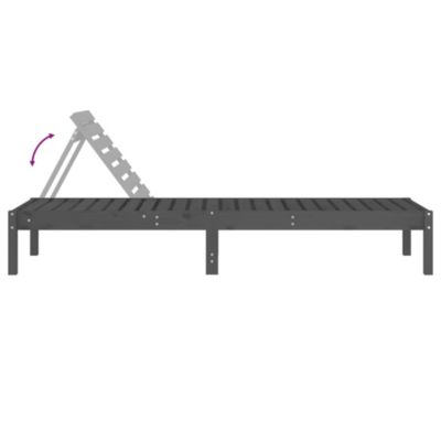Chaises longues lot de 2 gris 199,5x60x74 cm bois massif de pin vidaXL