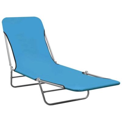 Chaises longues pliables - VIDAXL - Bleu - Dossier réglable - Acier enduit de poudre - Tissu Oxford 600D