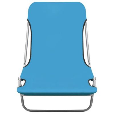 Chaises longues pliables - VIDAXL - Bleu - Dossier réglable - Acier enduit de poudre - Tissu Oxford 600D