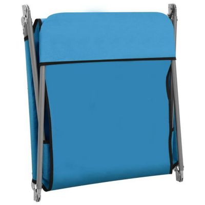 Chaises longues pliables - VIDAXL - Bleu - Dossier réglable - Acier enduit de poudre - Tissu Oxford 600D