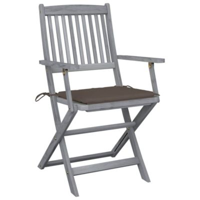 Chaises pliantes 4 pièces avec coussins en bois d'acacia massif vidaXL