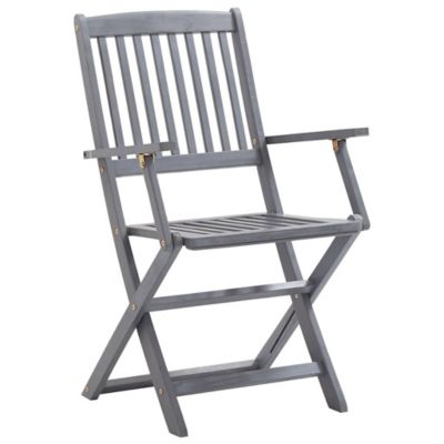 Chaises pliantes 4 pièces avec coussins en bois d'acacia massif vidaXL