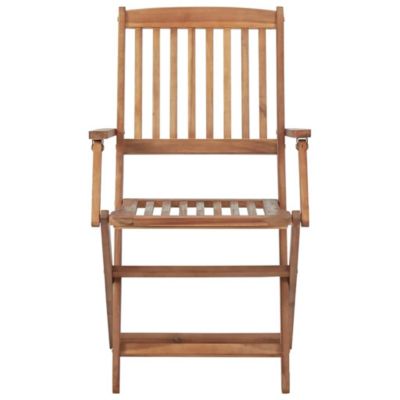 Chaises pliantes 4 pièces avec coussins en bois d'acacia massif vidaXL