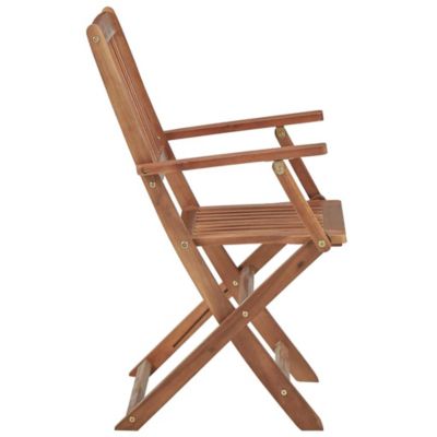 Chaises pliantes 4 pièces avec coussins en bois d'acacia massif vidaXL