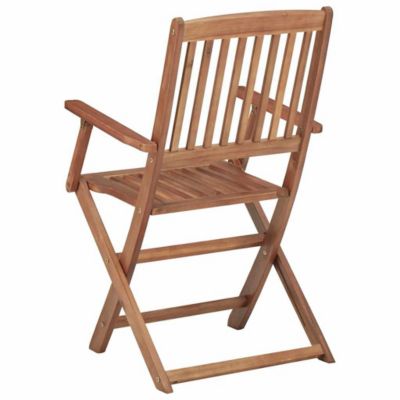 Chaises pliantes 4 pièces avec coussins en bois d'acacia massif vidaXL