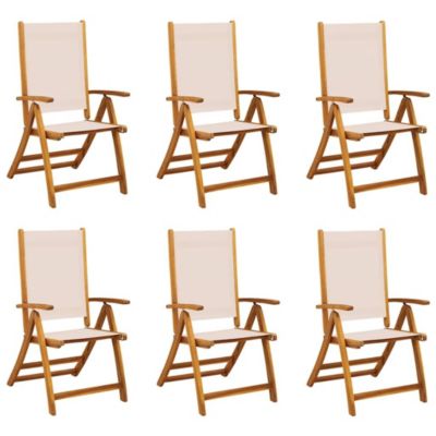 Chaises pliantes 6 pièces en bois massif d'acacia et textilène vidaXL