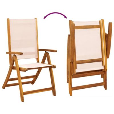 Chaises pliantes 6 pièces en bois massif d'acacia et textilène vidaXL