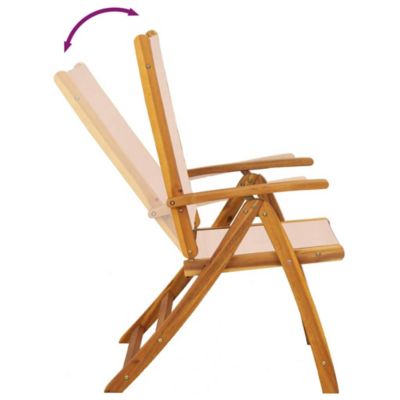 Chaises pliantes 6 pièces en bois massif d'acacia et textilène vidaXL