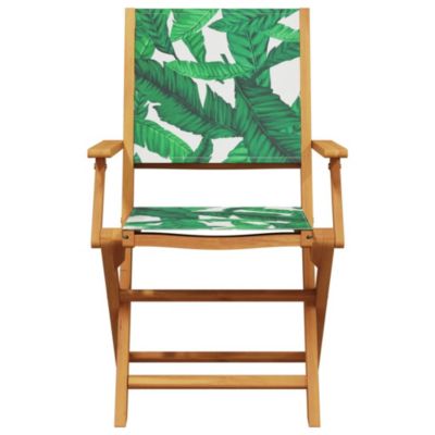 Chaises pliantes 6 pièces Tissu vert et bois massif vidaXL