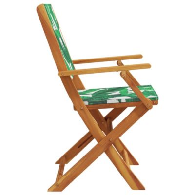 Chaises pliantes 6 pièces Tissu vert et bois massif vidaXL