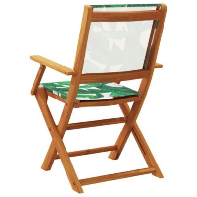 Chaises pliantes 6 pièces Tissu vert et bois massif vidaXL