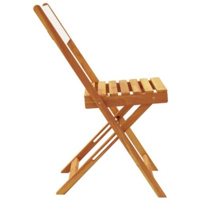 Chaises pliantes 8 pièces en tissu blanc crème et bois massif vidaXL