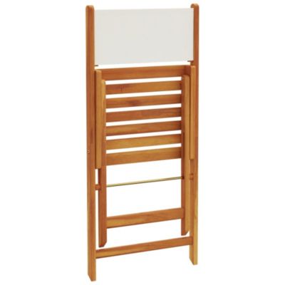 Chaises pliantes 8 pièces en tissu blanc crème et bois massif vidaXL