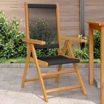 Chaises pliantes (lot de 2) en bois massif d'acacia noir et polypropylène vidaXL