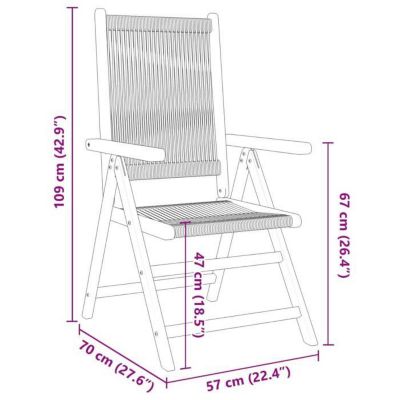 Chaises pliantes (lot de 2) en bois massif d'acacia noir et polypropylène vidaXL