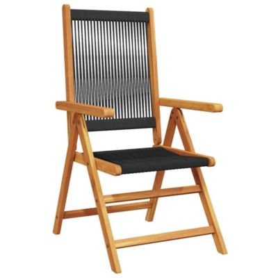 Chaises pliantes (lot de 2) en bois massif d'acacia noir et polypropylène vidaXL