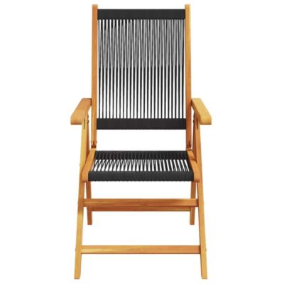Chaises pliantes (lot de 2) en bois massif d'acacia noir et polypropylène vidaXL