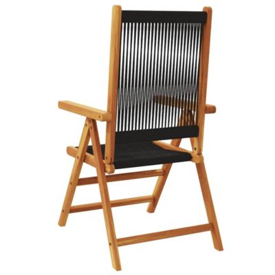 Chaises pliantes (lot de 2) en bois massif d'acacia noir et polypropylène vidaXL