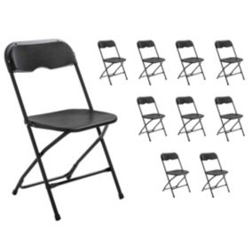 Chaises pliantes noires de réception Lot de 10  Oviala