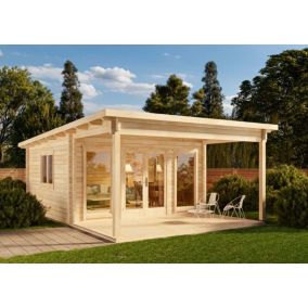 Chalet de jardin Carroz-Moderne Petite ISO Alpholz, 51x74m dim ext (cas échéant incl débord de toit) naturel, 70mm, 38,2m² totale