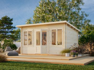 Chalet de jardin en bois Lisa - PALMAKO - Ep.34 mm - 16,1 m² - 420x320 cm - Double porte battante