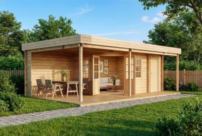 Chalet de jardin Johanna Plus Alpholz, 72x42m dim ext (cas échéant incl débord de toit) naturel, 40mm, 30,2m² superficie totale