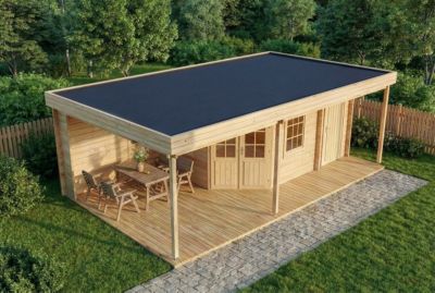 Chalet de jardin Johanna Plus Alpholz, 72x42m dim ext (cas échéant incl débord de toit) naturel, 40mm, 30,2m² superficie totale