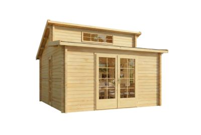 Chalet de jardin Lacanau Alpholz, 44x44m dim ext (cas échéant incl débord de toit) naturel, épaisseur paroi : 40mm, 19,4m² totale