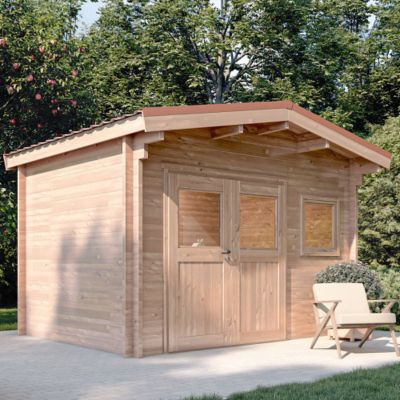 Chalet de jardin LANTENAY 12M² - Bois Douglas épaisseur 55MM - Porte & fenêtre bois - Toiture BACACIER