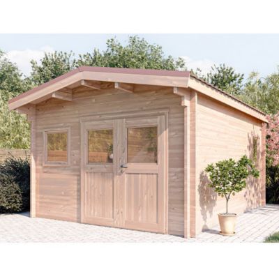 Chalet de jardin OYONNAX 20M² - Bois Douglas épaisseur 55MM - Porte & fenêtres bois - Toiture BACACIER