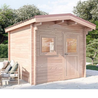 Chalet de jardin RIVOIRE 9M² - Bois Douglas épaisseur 55MM - Porte & fenêtre bois - Toiture BACACIER