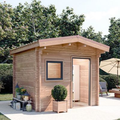 Chalet de jardin RIVOIRE 9M² - Bois Douglas épaisseur 55MM - Porte & fenêtre PVC GROSFILLEX - Toiture BACACIER