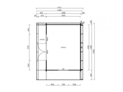 Chalet de Jardin YAHA 12m2 - Bois naturel - Epaisseur des Murs : 44mm - Terrasse - Brise-vues - Traité Autoclave - Abris de jardin